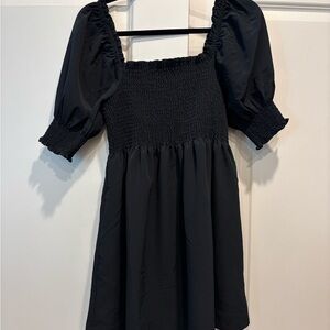 Hill House Black Smocked Dress NEW
